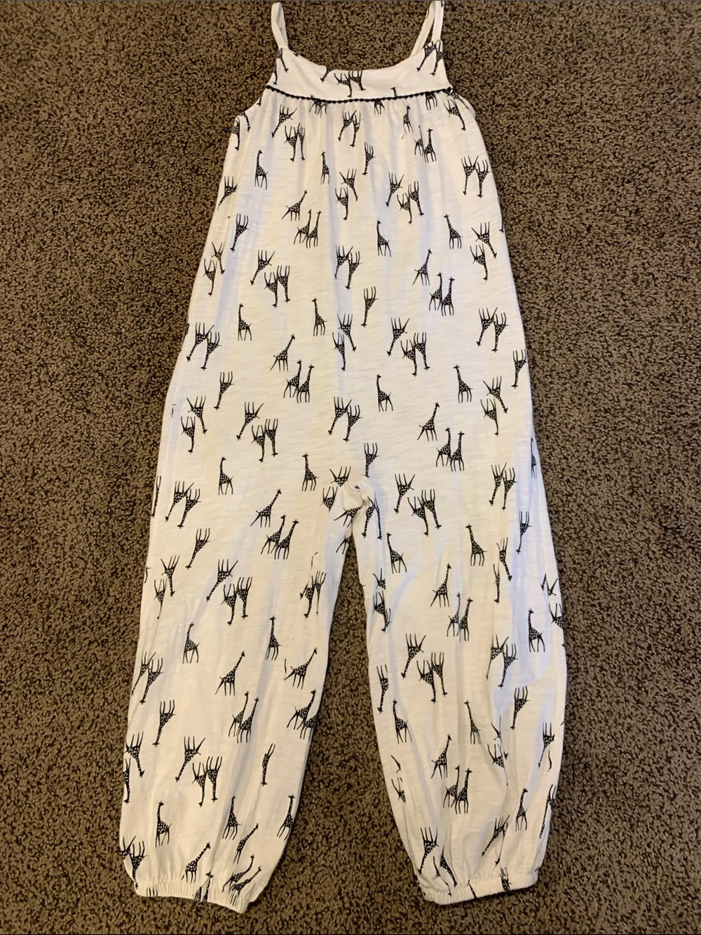 💥2/$30💥Old Navy White Giraffe Print Kids One-Piece Romper
